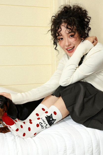 Contrasting Polka Dot Socks