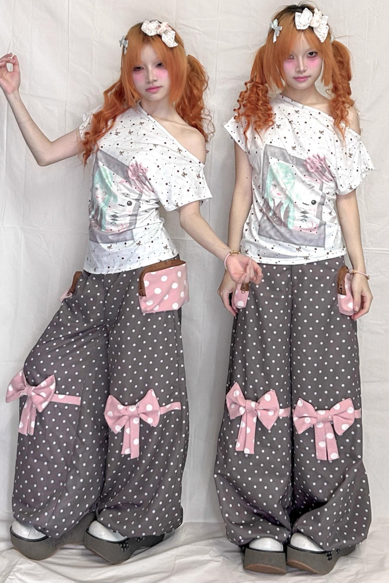 Original Mint White Polka Dot Top