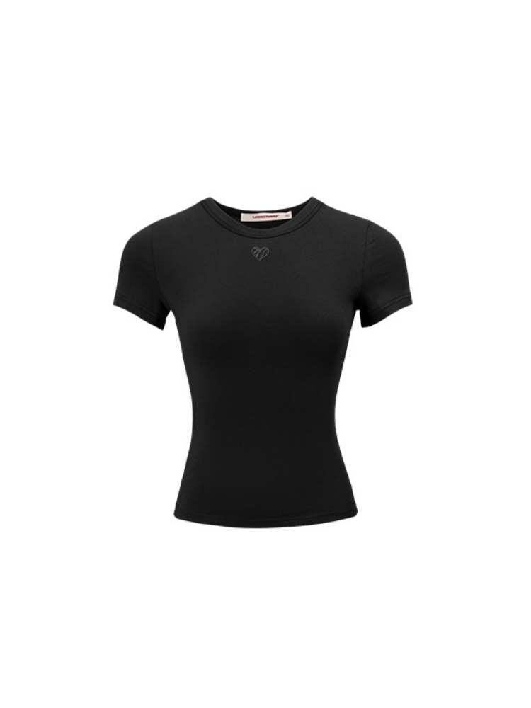 Embroidered Slim Fit Basic T-Shirt