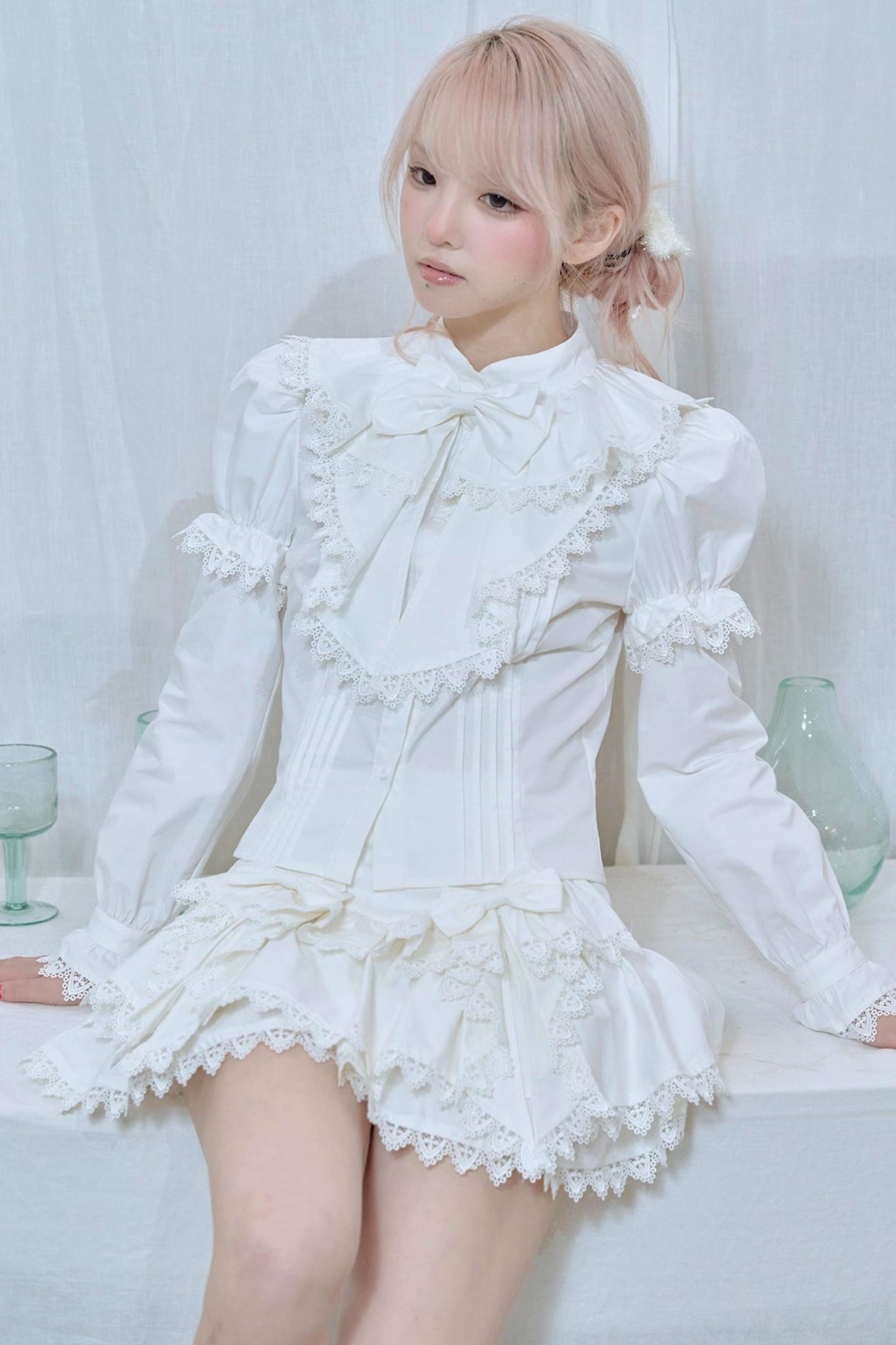 Lace Trim Doll Collar Top