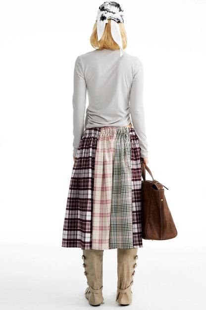 Pleated Panelled Skirt