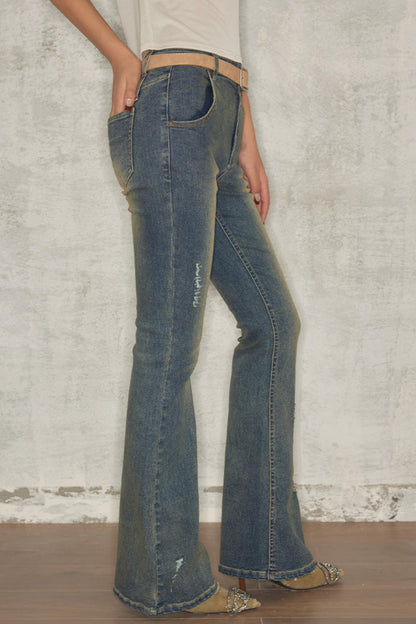 Retro Chic Distressed Skinny Jeans