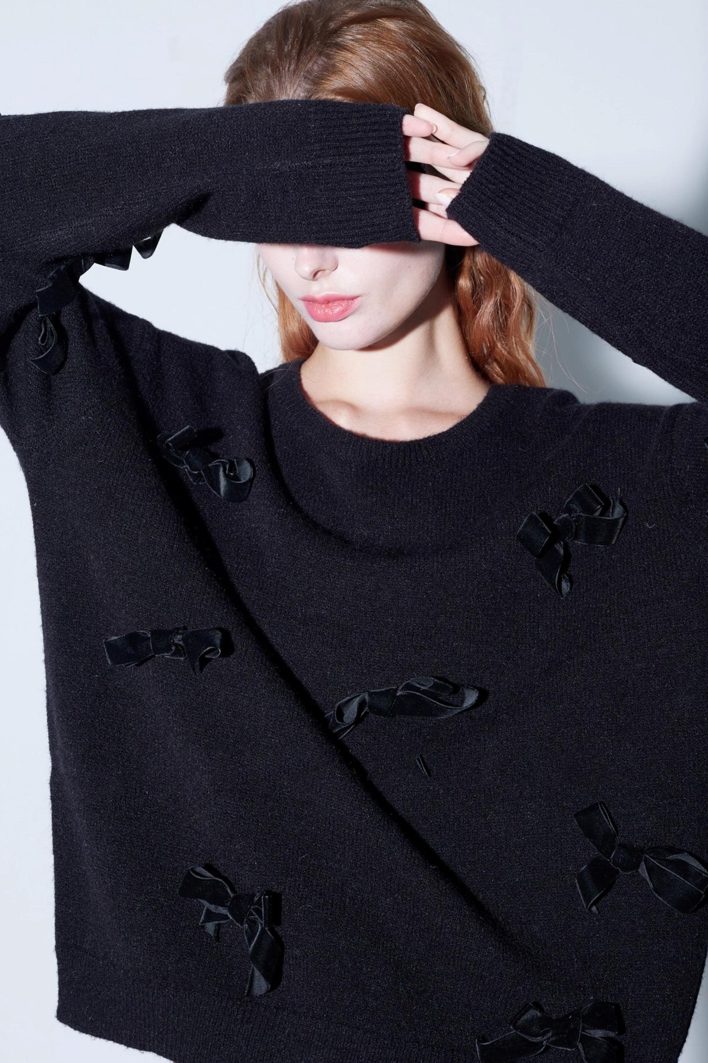 Velvet Bow Knit Sweater