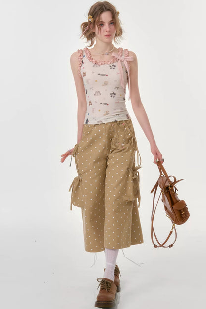 Playful Ruffled Apricot Camisole