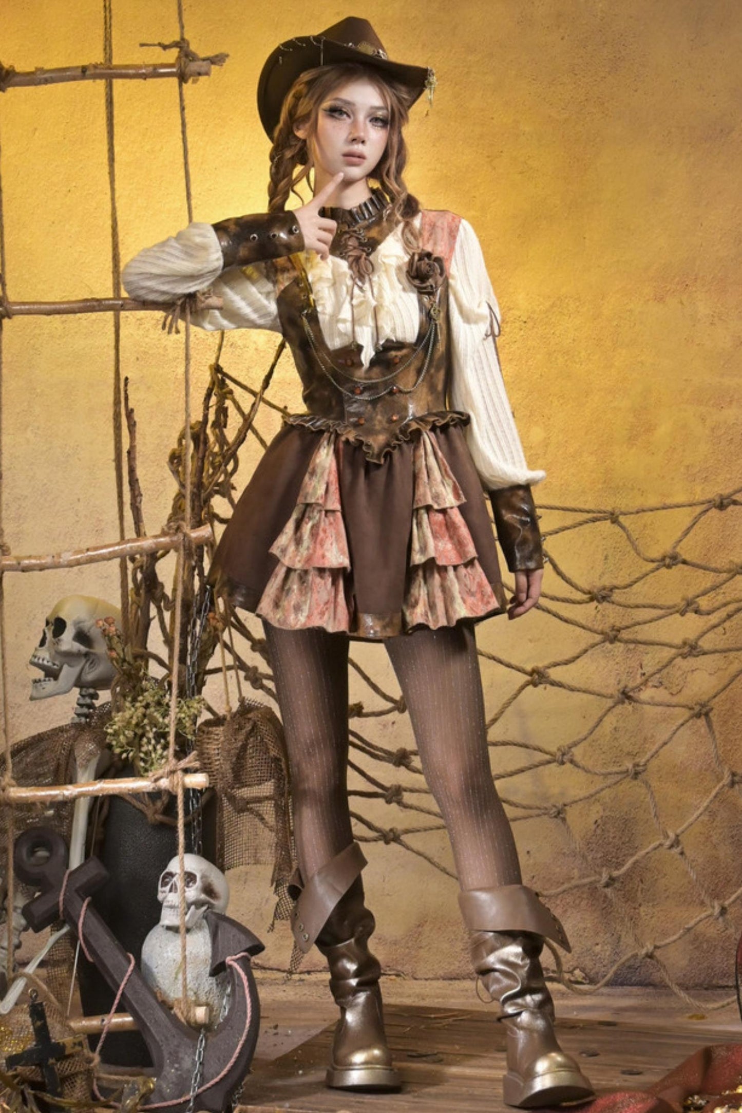 Steampunk Knitted Lace Top