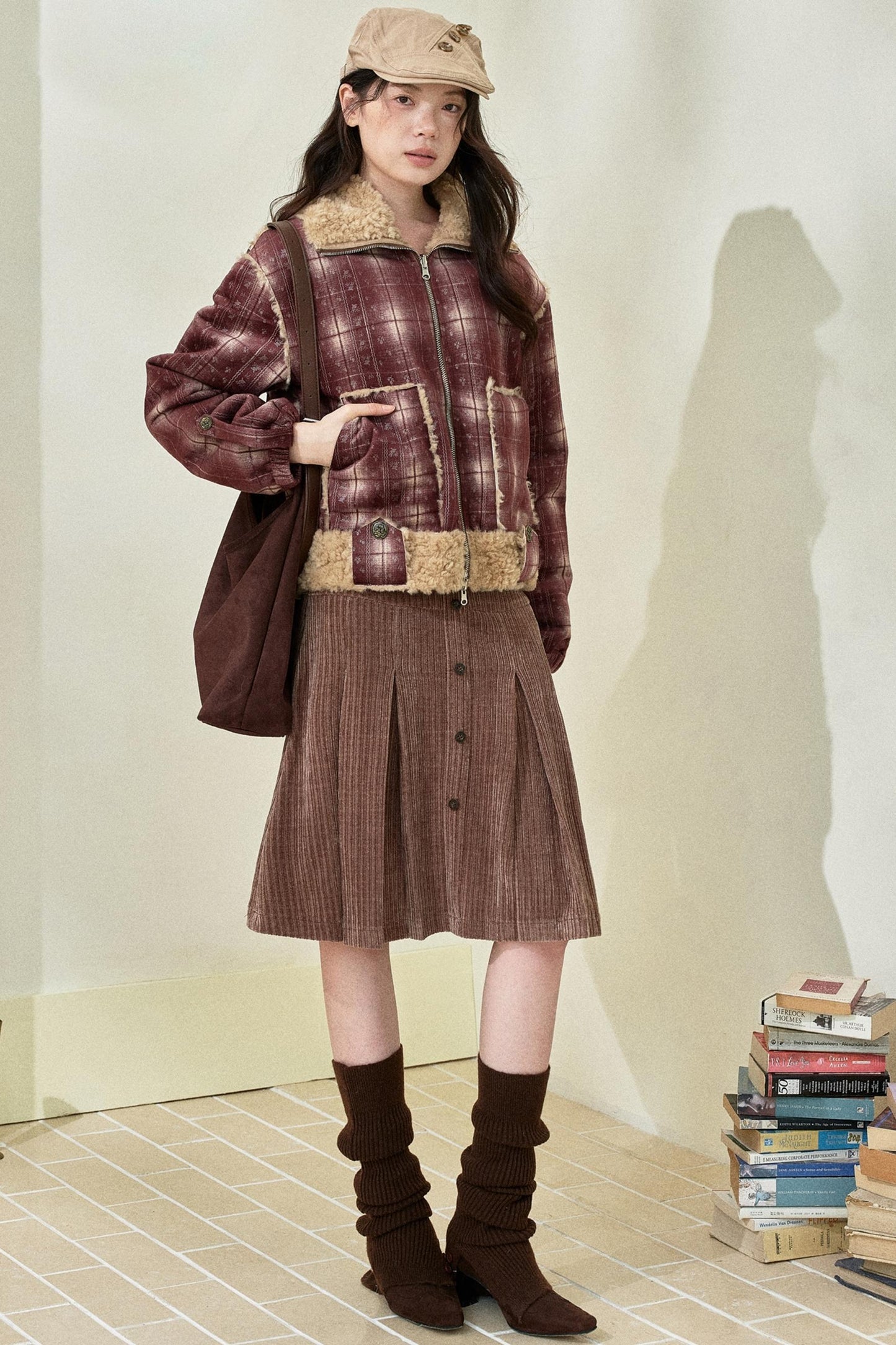 Burgundy Plaid Reversible Jacket