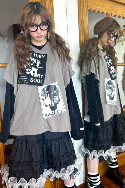 Dark Punk Chenille Sweatshirt Set