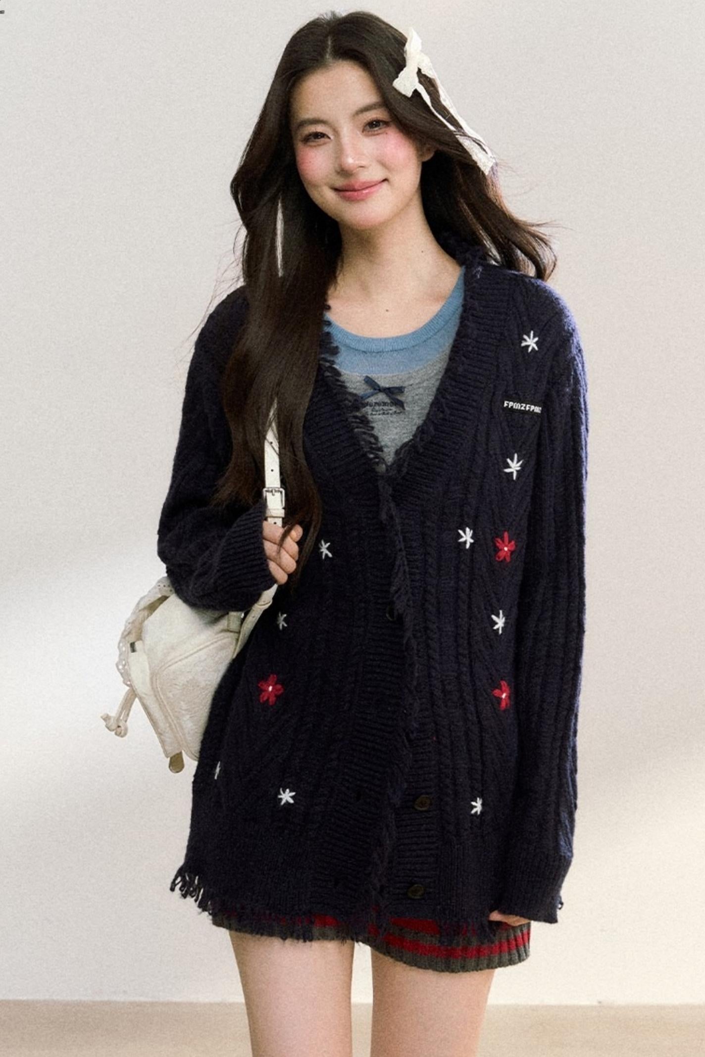 Floral V-Neck Cardigan