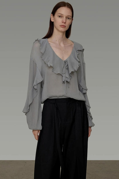 Autumn Ruffled Slimming Top