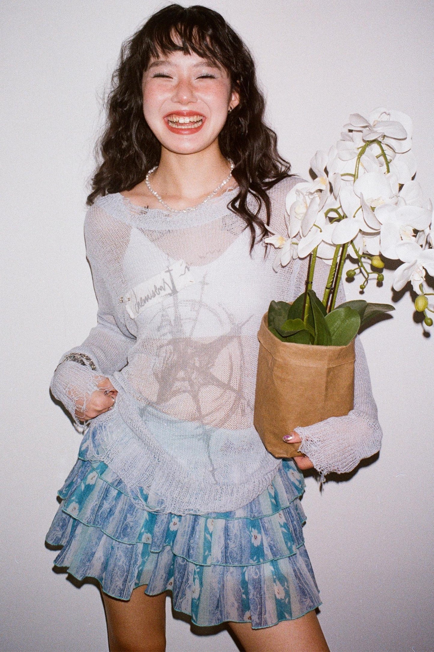 Dual-Tone Strapless Blouse