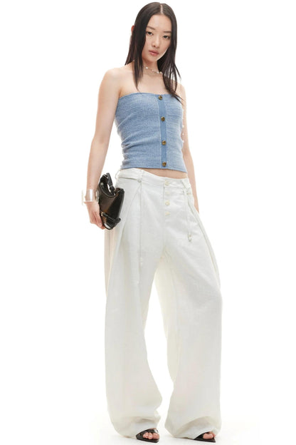Tencel Linen Wide-Leg Pants