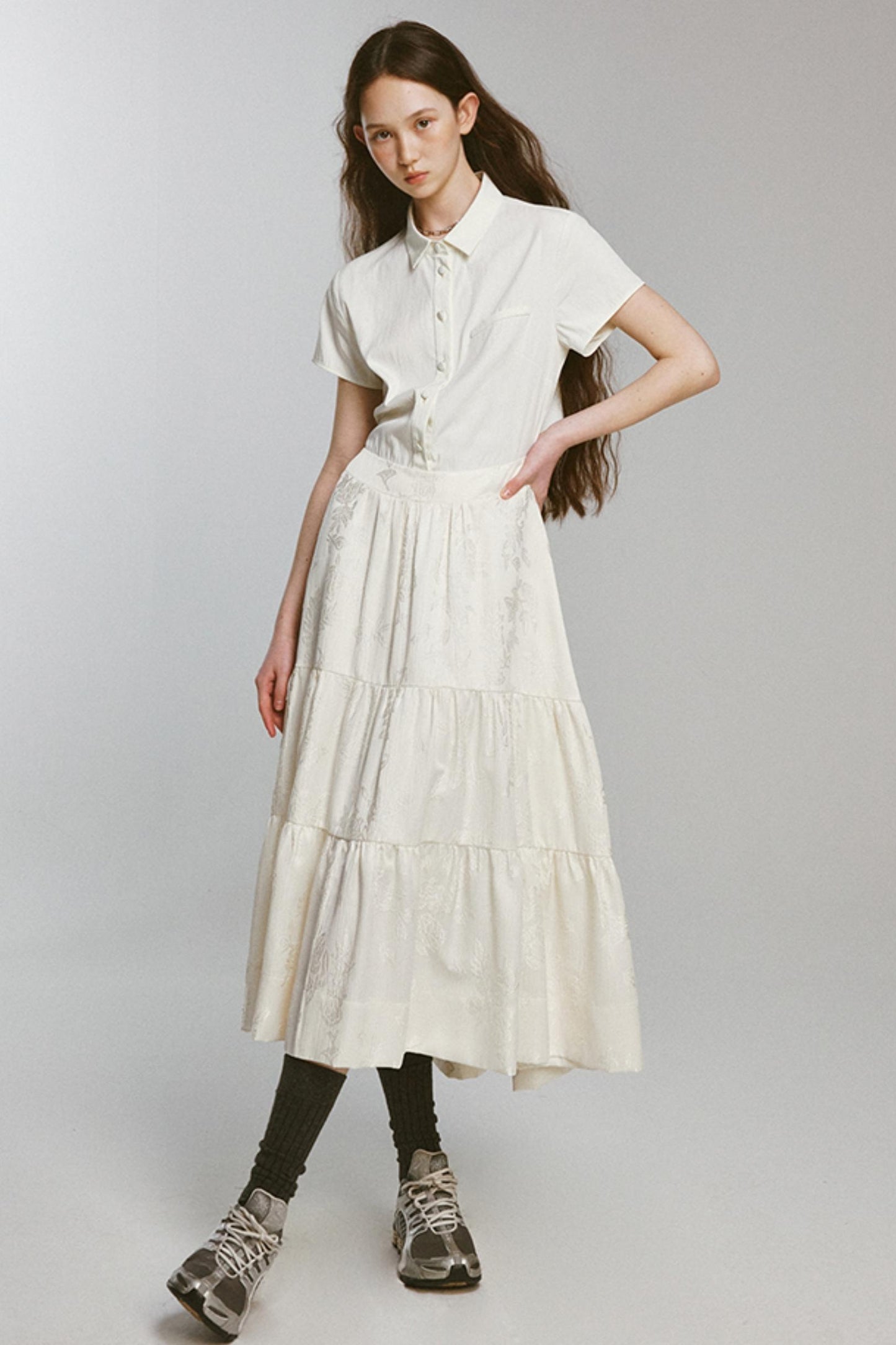 Rebellious Lace-up Shirt Dress