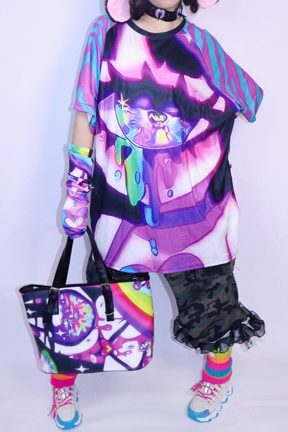 Vintage Cartoon Print Short Sleeve T-Shirt