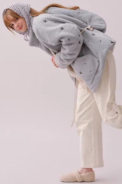 Soft Velvet Floral Backpack