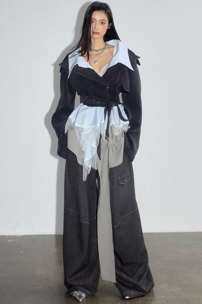 Vintage Lace Silhouette Short Top