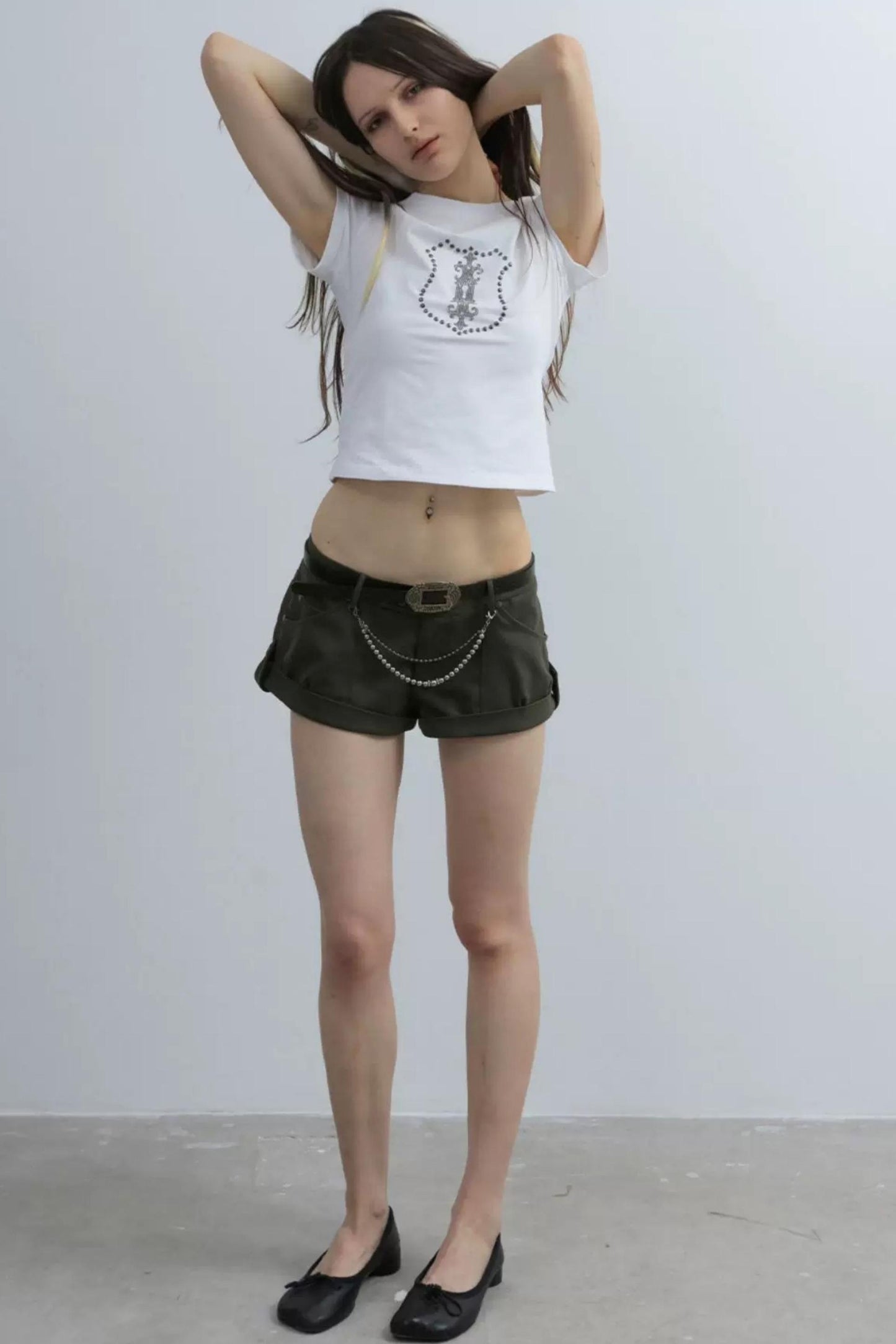 Retro Low-Rise Mini Anzugshorts