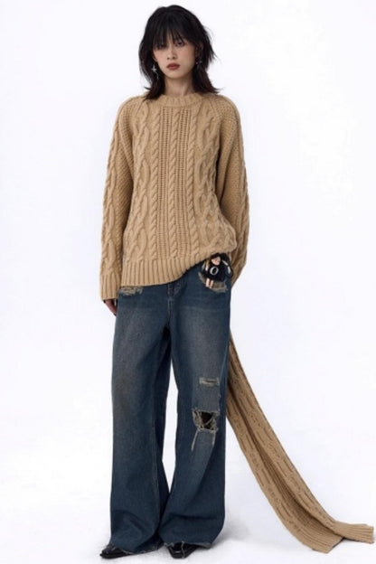 Vintage Paris Gray Knit Scarf