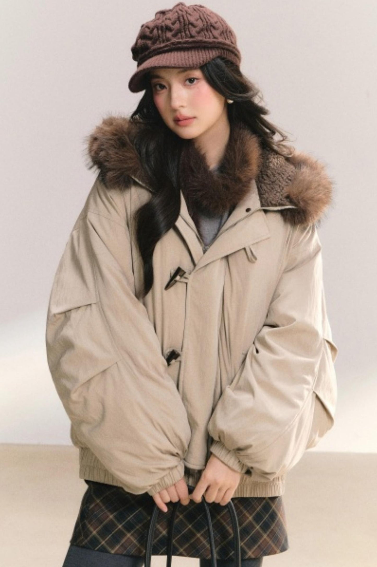 Amber Glaze Hooded Parka Coat