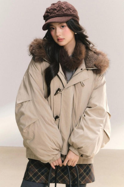 Amber Glaze Hooded Parka Coat