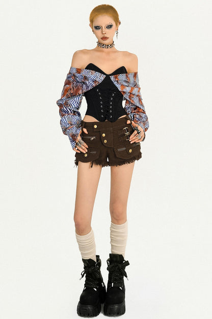 Retro Spice Girl Striped Long Sleeve Top