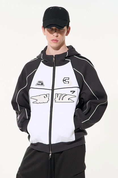 Color Block Biker Hoodie