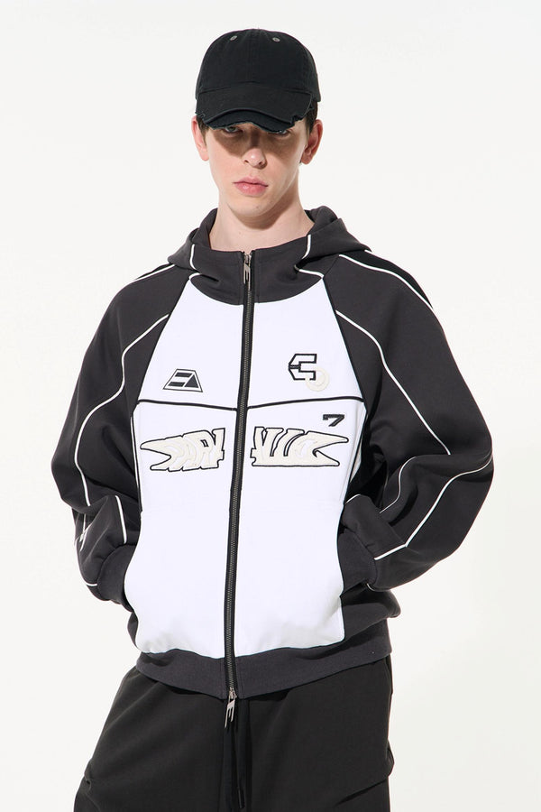 Color Block Biker Hoodie