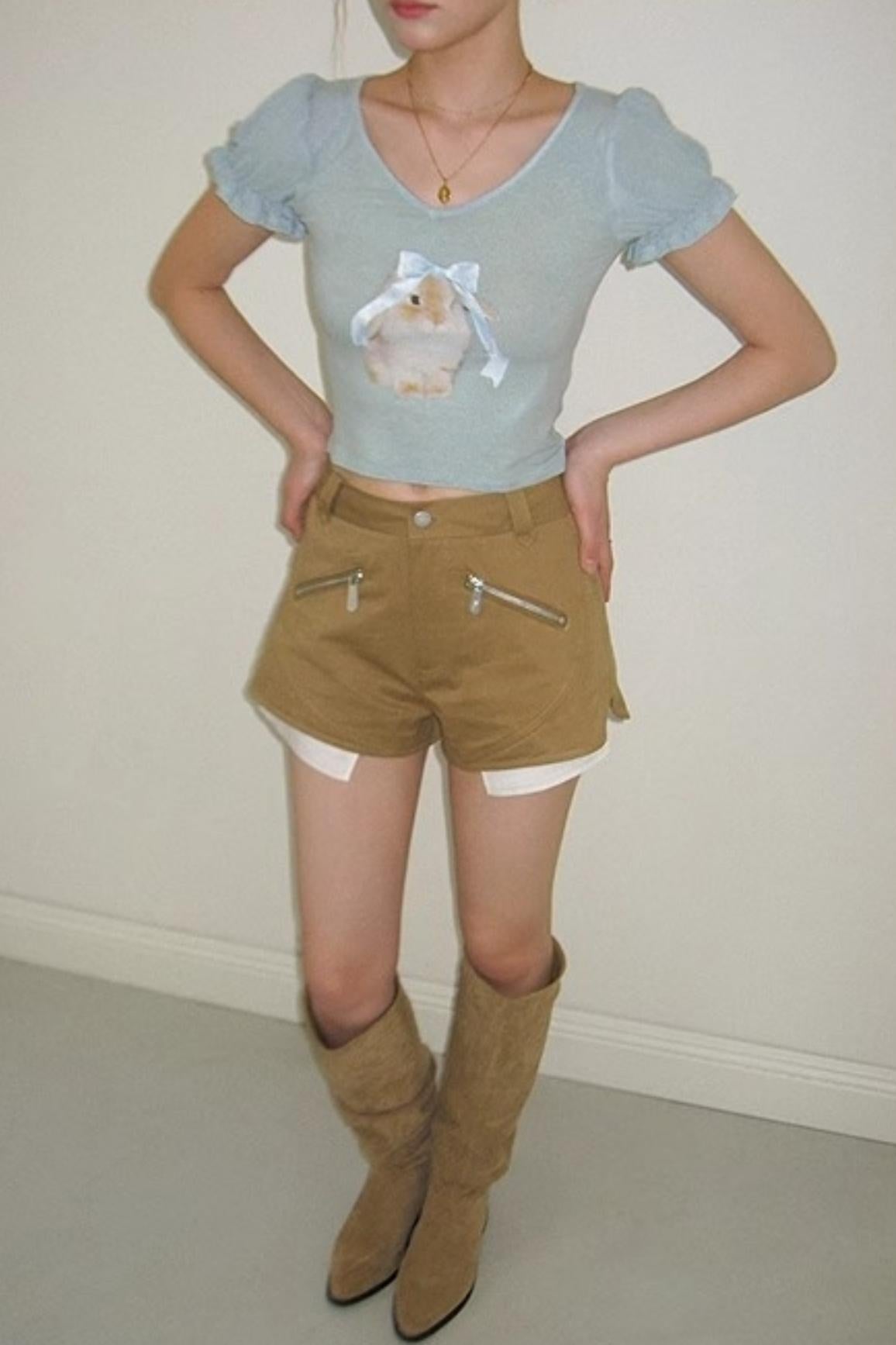 Retro A-Line Side Split Shorts