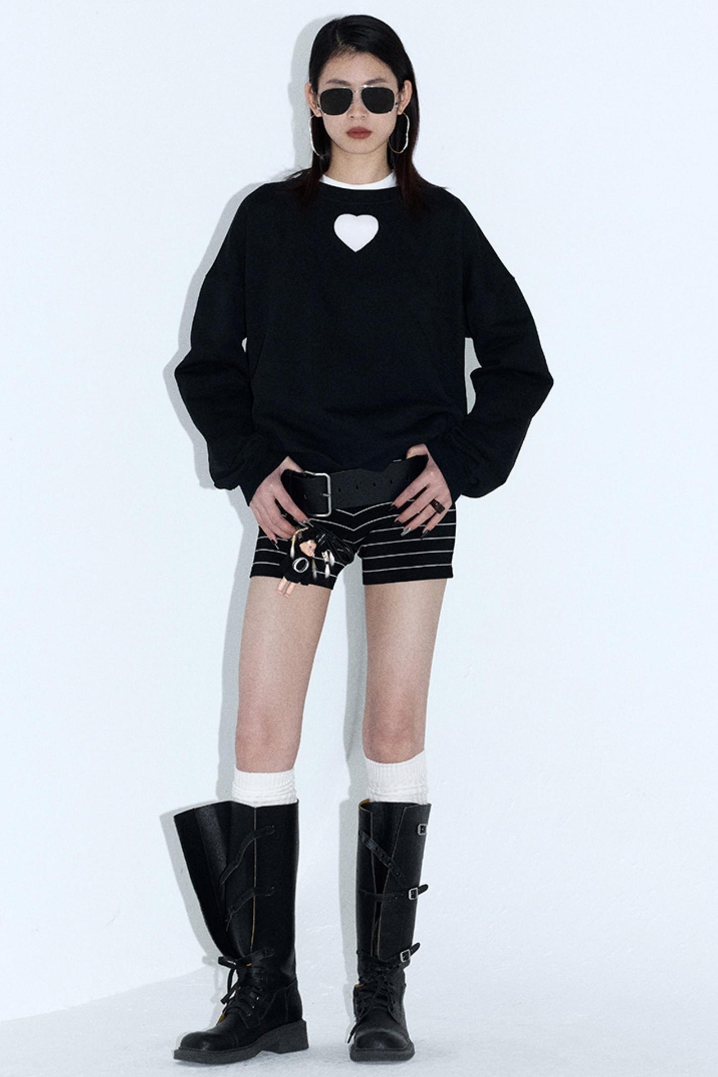 Embroidered Hollow Heart Top