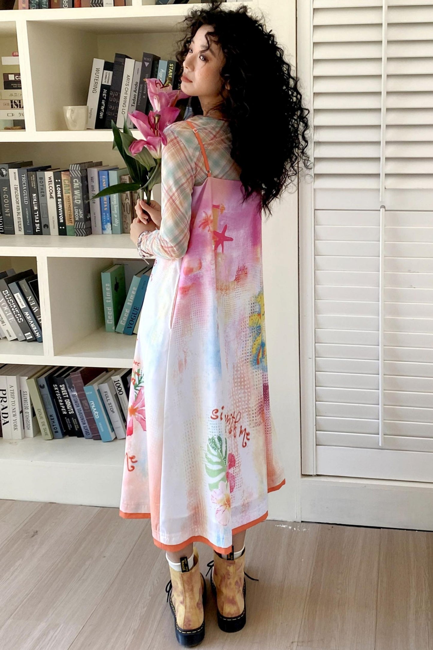 Colorful Printed Camisole Slip Dress