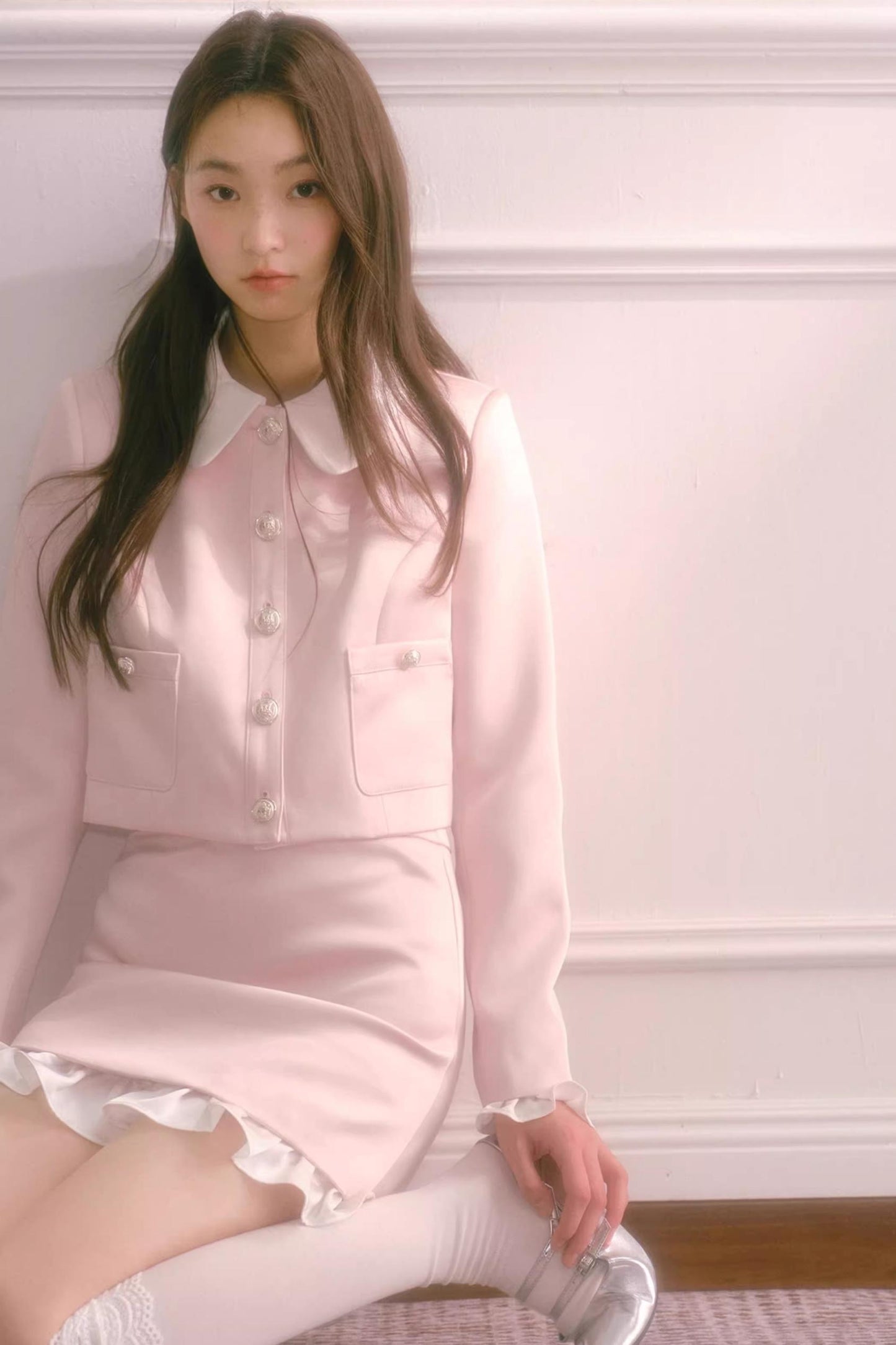 Autumn Collar Short Suit Skirt Set-Up