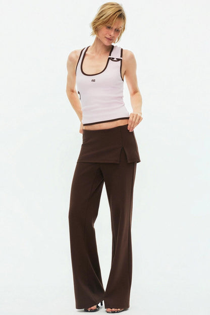 Asymmetrical Color-Blocking Tank Top