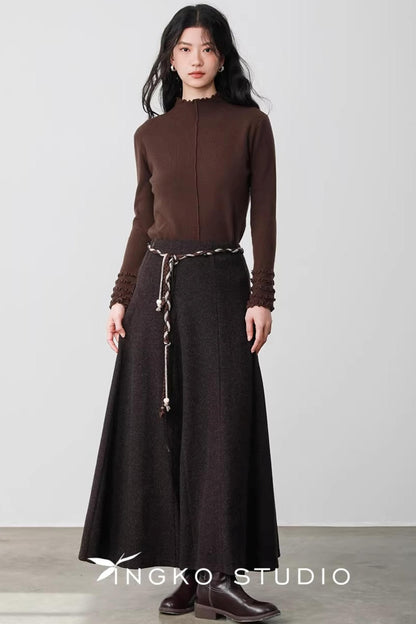 Warm Brown Braided Skirt