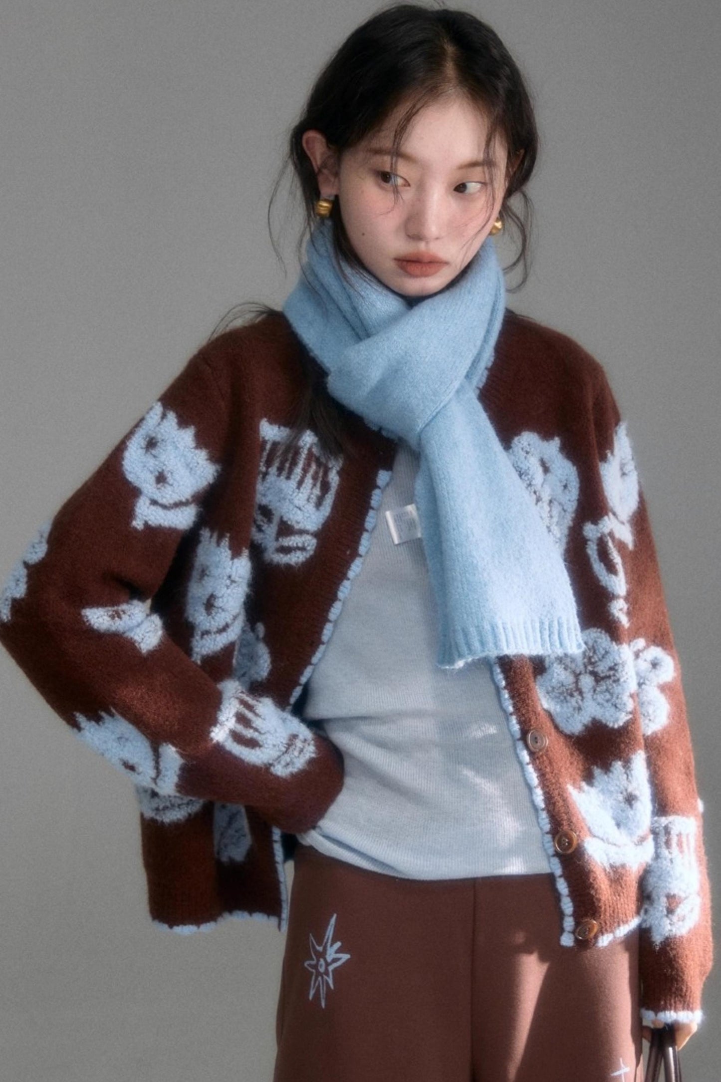 Velvet Jacquard Cardigan Set-Up