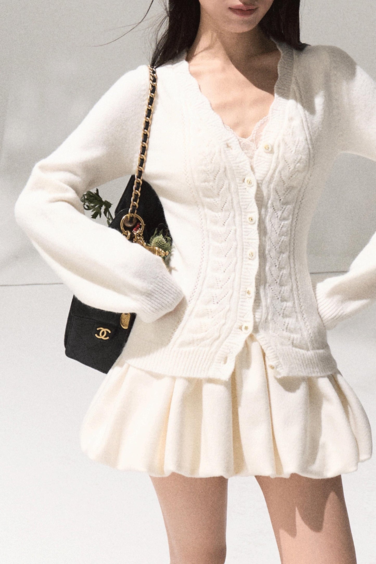 Obscure V-Neck Knitted Cardigan