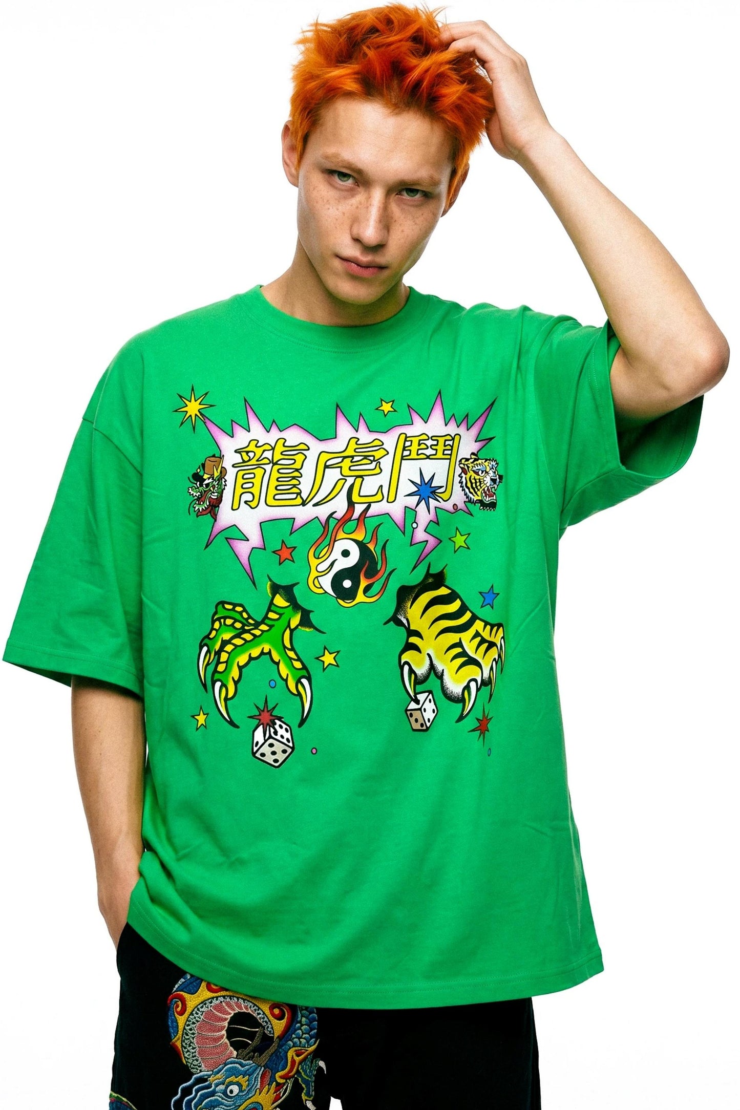 Drachen-Tiger-Hip-Hop-Oberteil