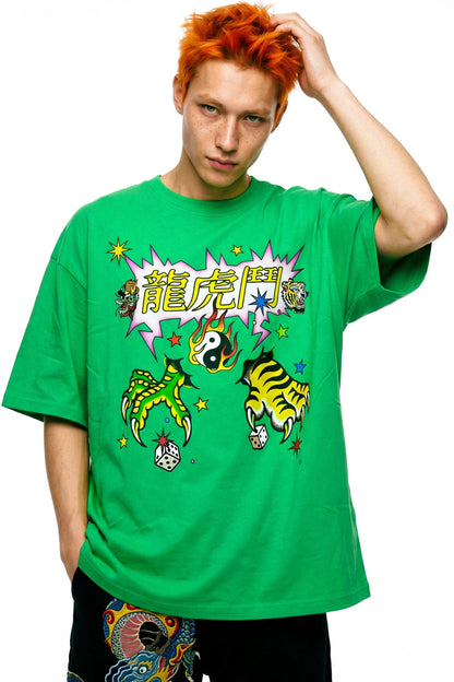 Drachen-Tiger-Hip-Hop-Oberteil