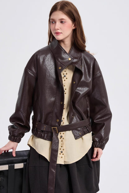 Autumn Burgundy Leather Jacket