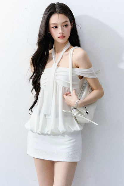 Romantic Floral Halter Top Set-Up