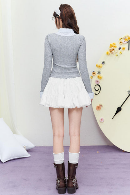 Slim Line Layered Knit Top