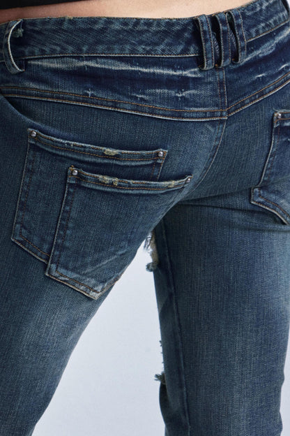 Distressed Flared Denim Pants