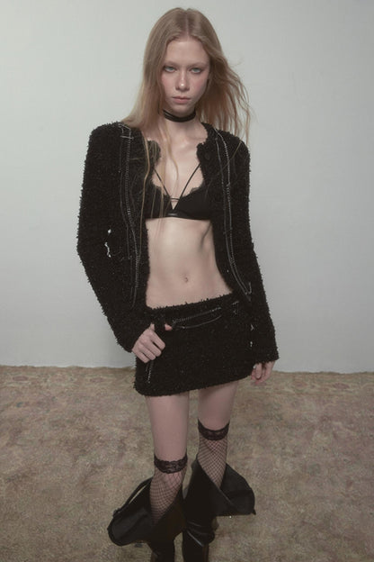 Sweet Black Knitted Skirt