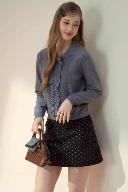 Forest Gray Lace Knit Sweater