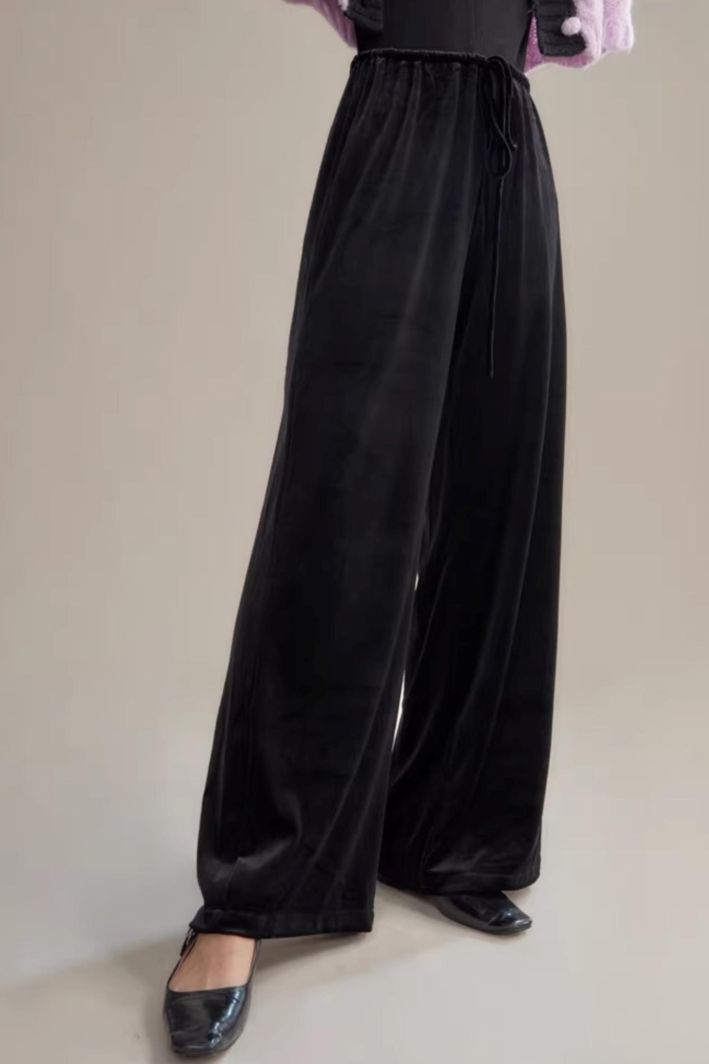 Swan Velvet Wide-Leg Pants