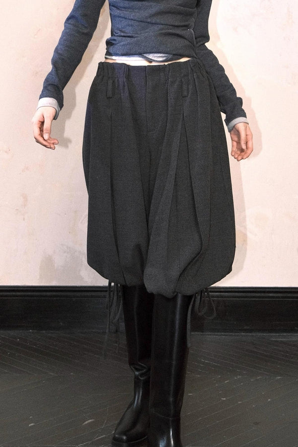 Three-Dimensional Wool Drawstring Pants