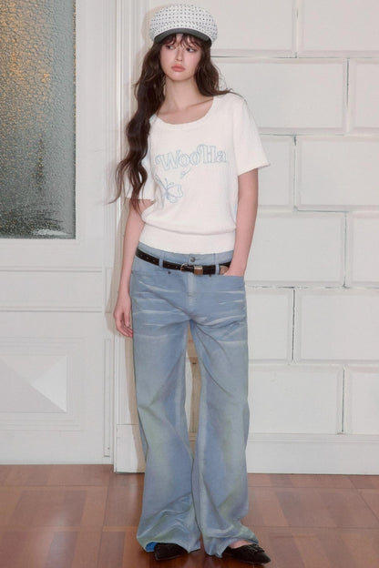 Logo Embroidered Short-Sleeved Top