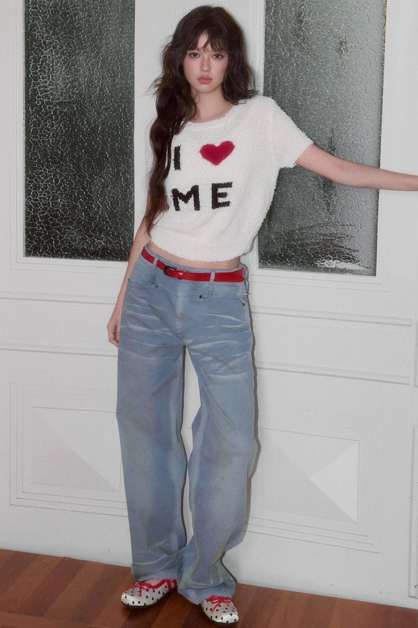 Versatile Crew Neck Love Knitwear