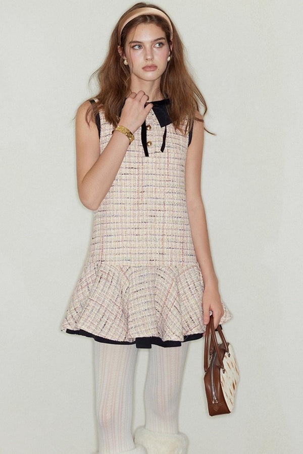 Pink Wool Pleated Dress