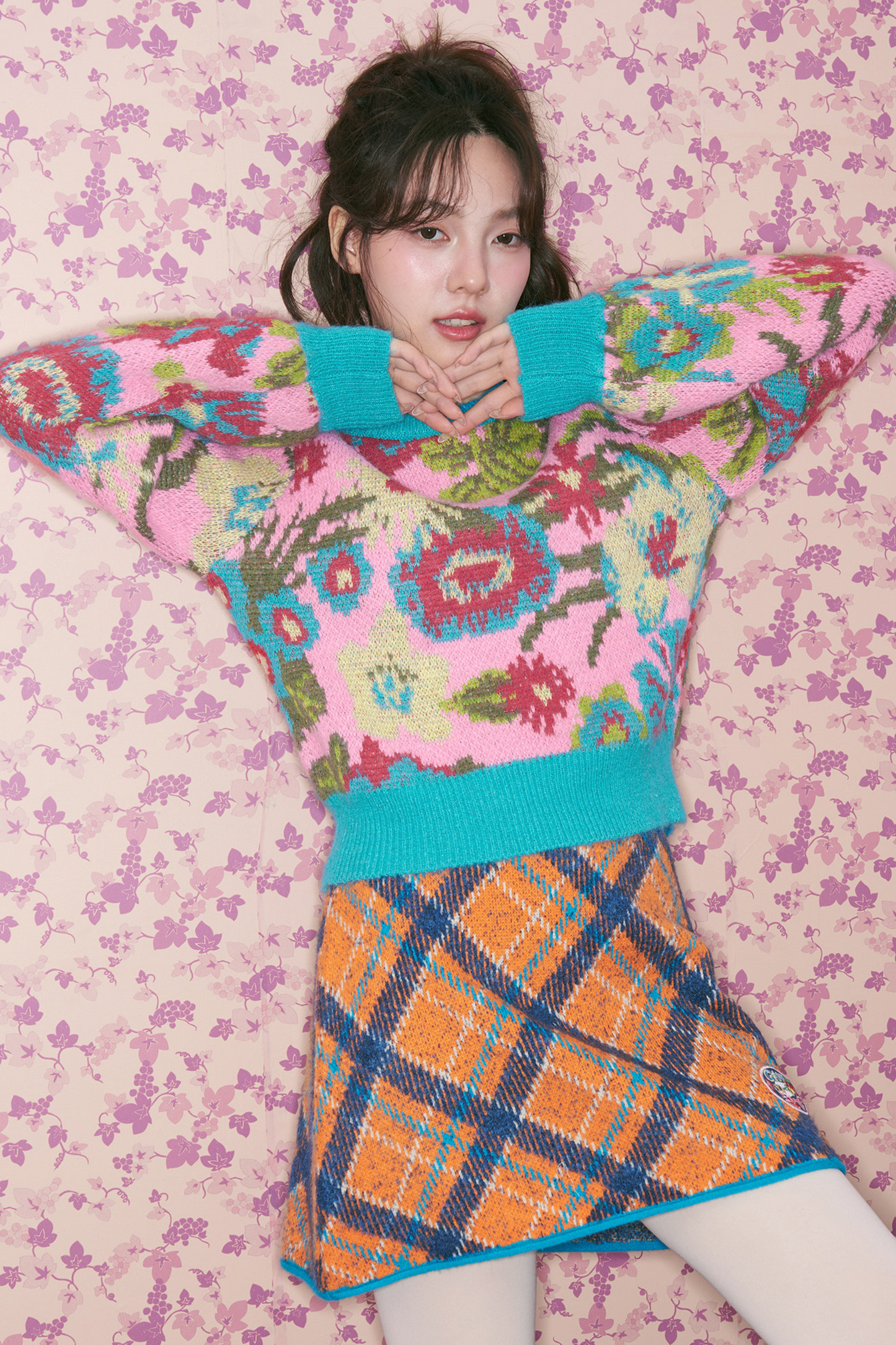 Floral Knit Retro Sweater