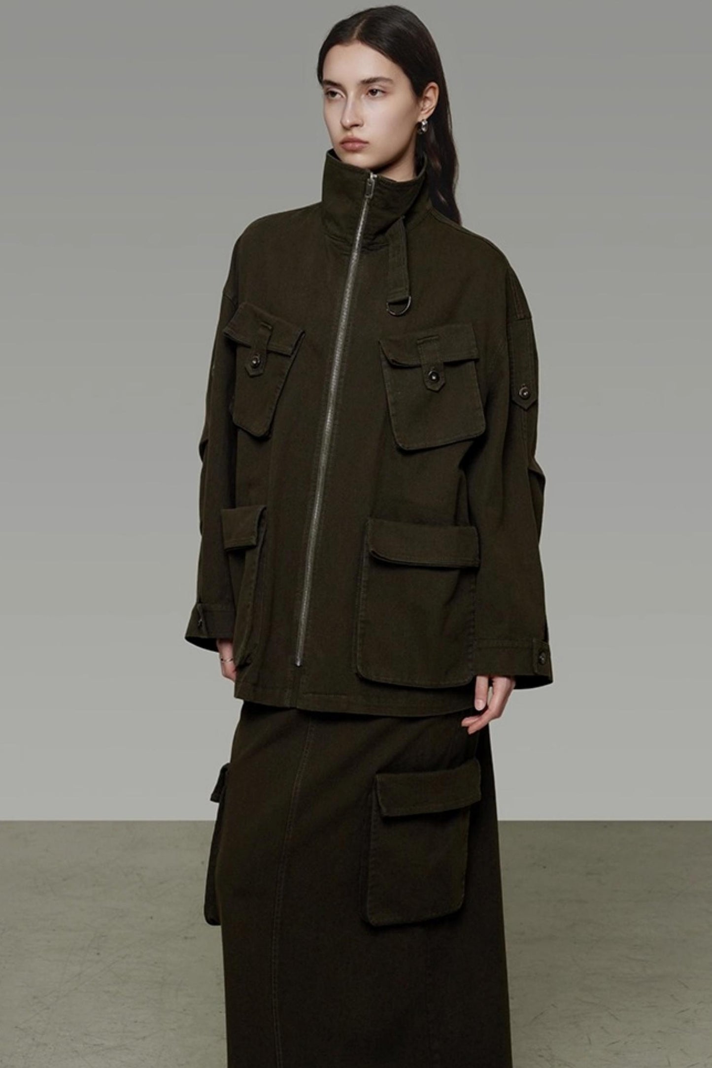 Vintage Cargo Silhouette Coat Set- Up