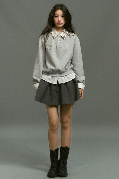 Gray Rose Sweatshirt